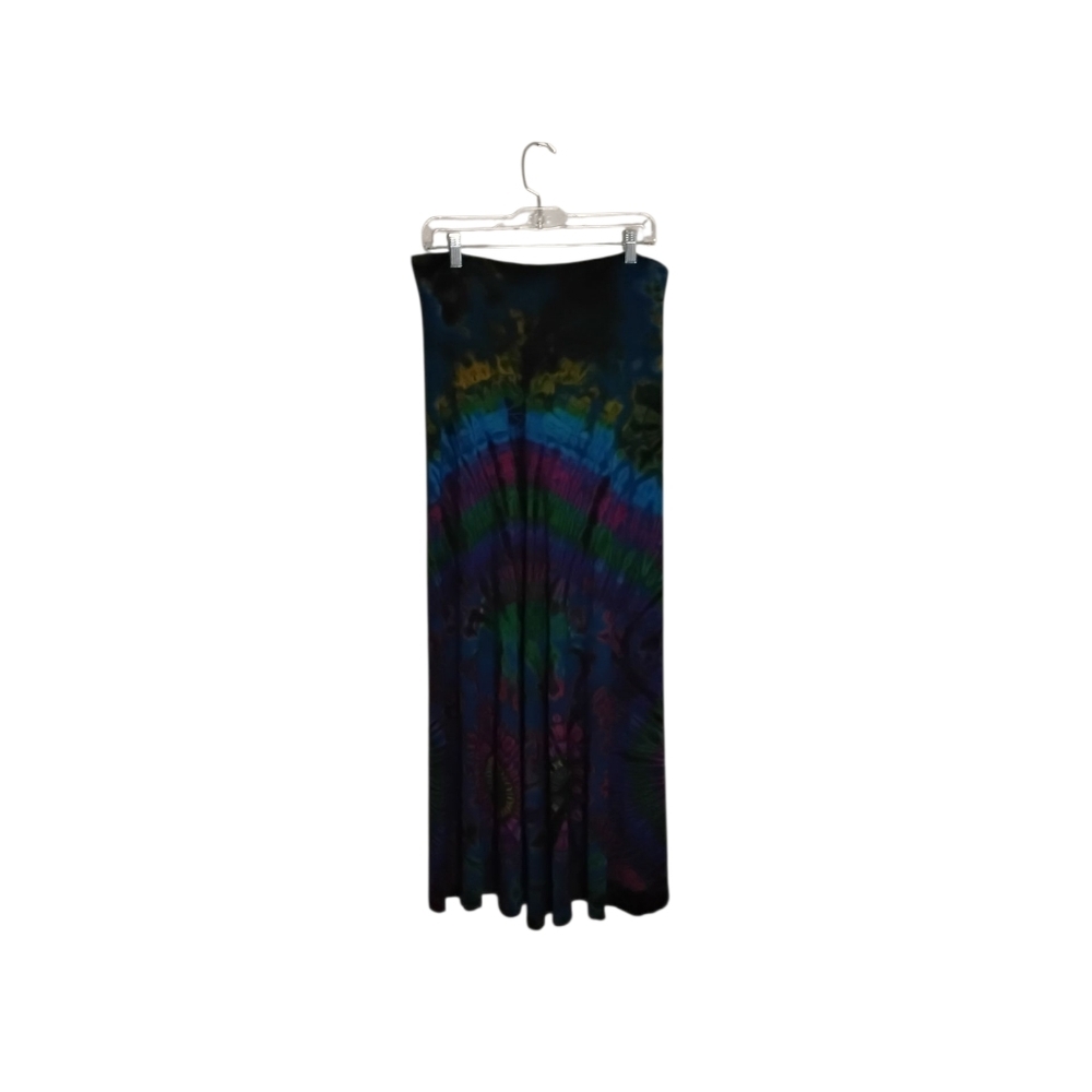 Katherine BDP Women's Rainbow Tie-Die Boho Multicolor Stretchy Maxi Skirt